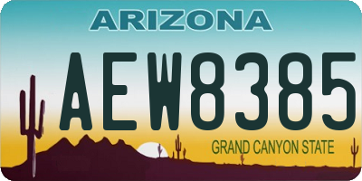 AZ license plate AEW8385