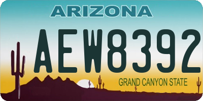AZ license plate AEW8392