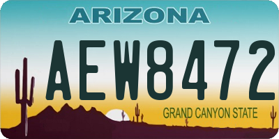 AZ license plate AEW8472