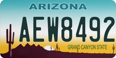 AZ license plate AEW8492