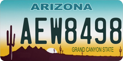 AZ license plate AEW8498