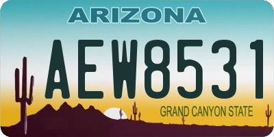 AZ license plate AEW8531