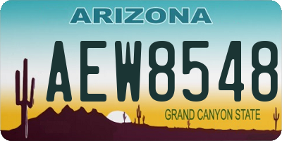 AZ license plate AEW8548