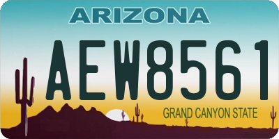 AZ license plate AEW8561