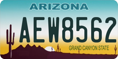 AZ license plate AEW8562