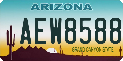 AZ license plate AEW8588