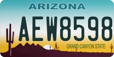 AZ license plate AEW8598