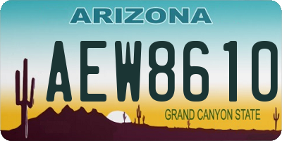 AZ license plate AEW8610