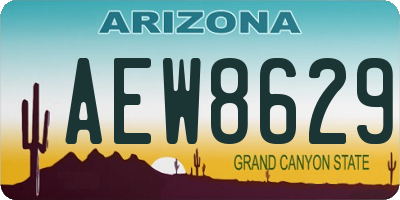 AZ license plate AEW8629