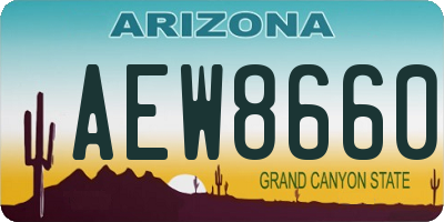 AZ license plate AEW8660