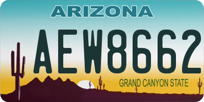 AZ license plate AEW8662
