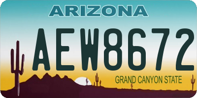 AZ license plate AEW8672