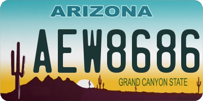 AZ license plate AEW8686