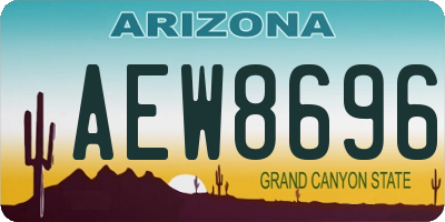 AZ license plate AEW8696