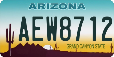 AZ license plate AEW8712