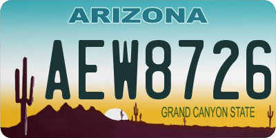 AZ license plate AEW8726