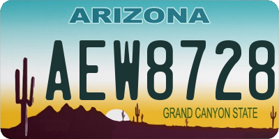 AZ license plate AEW8728