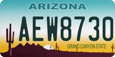 AZ license plate AEW8730