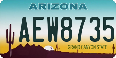 AZ license plate AEW8735