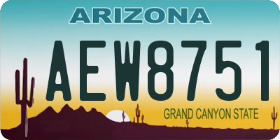 AZ license plate AEW8751