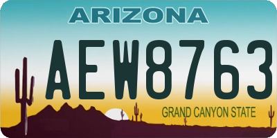 AZ license plate AEW8763