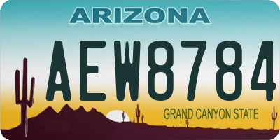 AZ license plate AEW8784