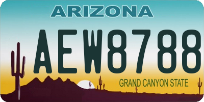 AZ license plate AEW8788