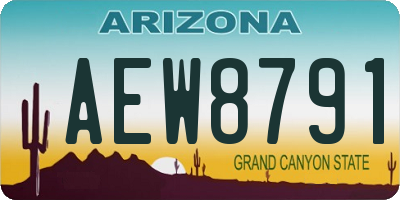AZ license plate AEW8791