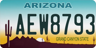 AZ license plate AEW8793