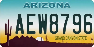 AZ license plate AEW8796