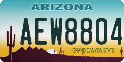 AZ license plate AEW8804