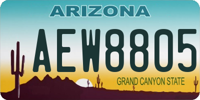 AZ license plate AEW8805