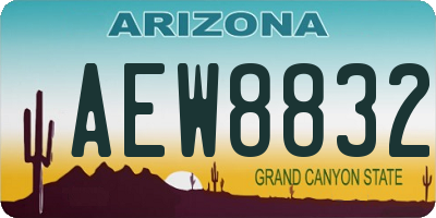 AZ license plate AEW8832