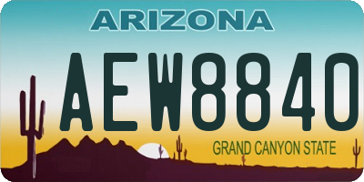 AZ license plate AEW8840