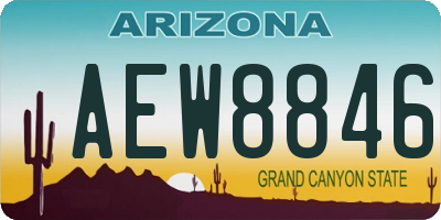 AZ license plate AEW8846