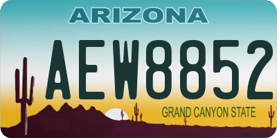 AZ license plate AEW8852