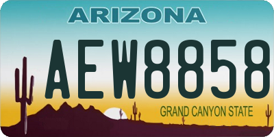 AZ license plate AEW8858