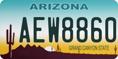 AZ license plate AEW8860