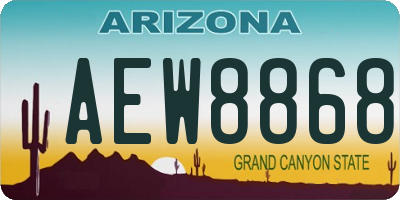 AZ license plate AEW8868