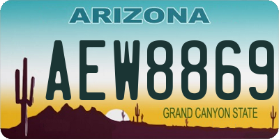 AZ license plate AEW8869