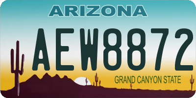 AZ license plate AEW8872