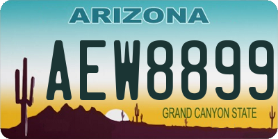 AZ license plate AEW8899