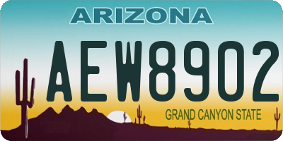AZ license plate AEW8902