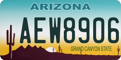 AZ license plate AEW8906