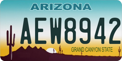 AZ license plate AEW8942