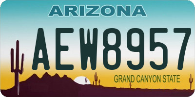 AZ license plate AEW8957