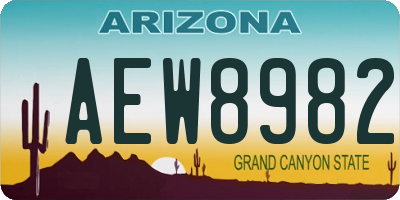 AZ license plate AEW8982