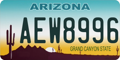 AZ license plate AEW8996