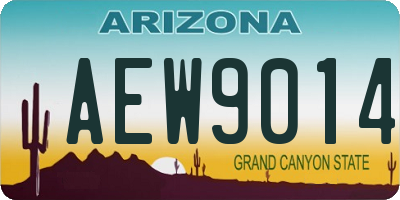 AZ license plate AEW9014