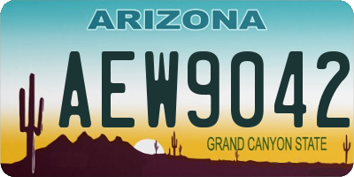 AZ license plate AEW9042